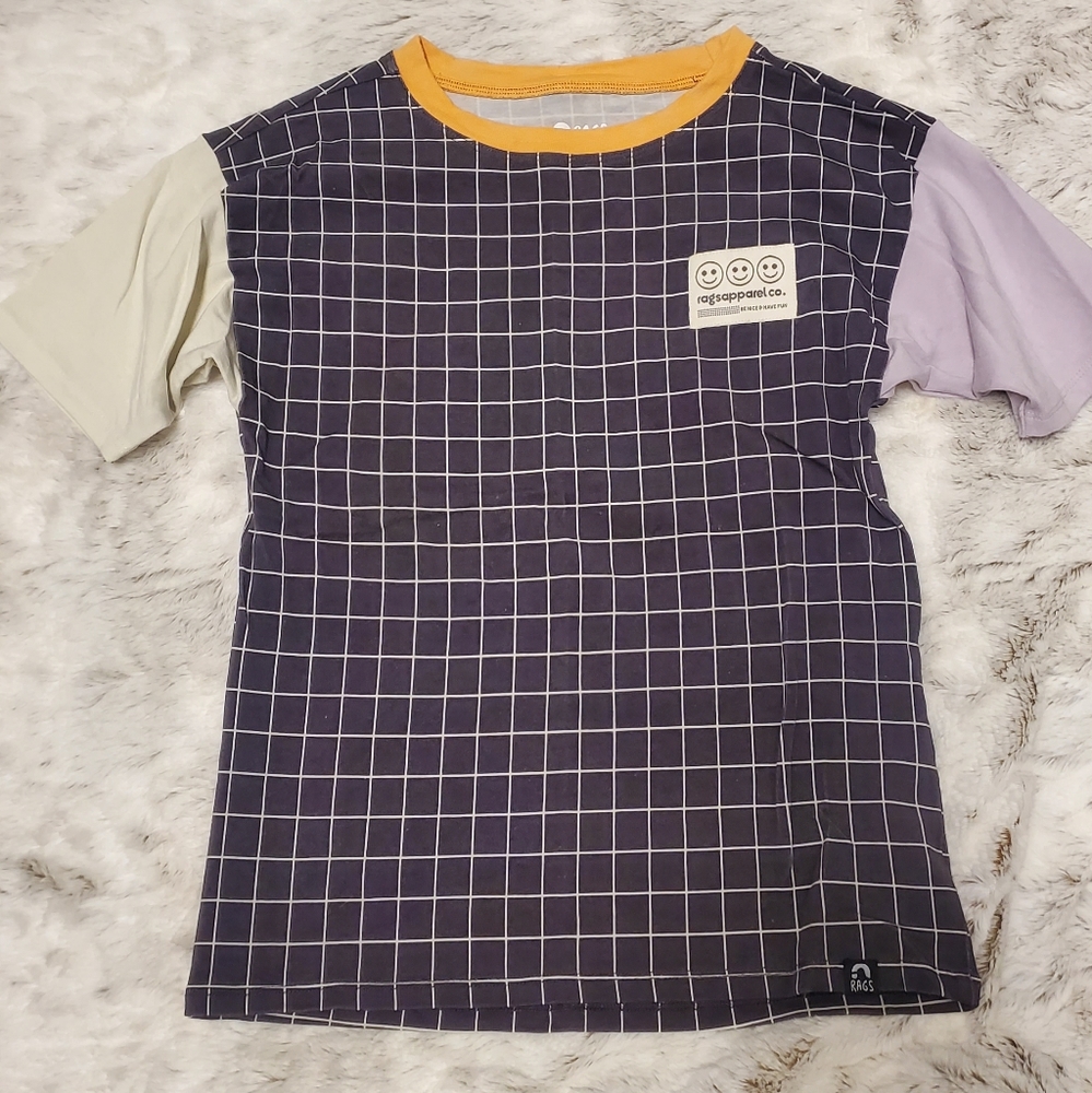 Kids Grid Pattern T-Shirt - Multicolor